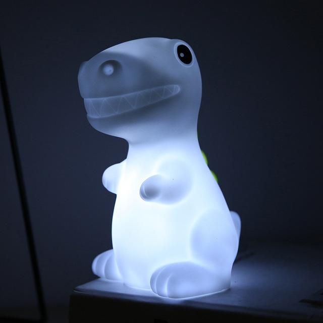 3-Piece Eco Silicone Led Dinosaur Night Light White