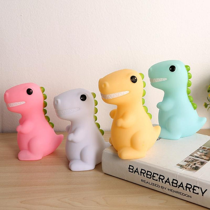 3-Piece Eco Silicone Led Dinosaur Night Light White