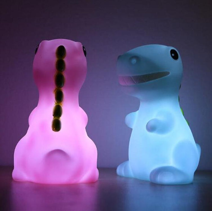 3-Piece Eco Silicone Led Dinosaur Night Light White