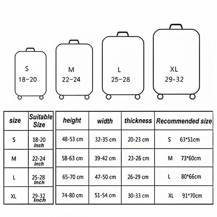 Travel Luggage Cover Suitcase Dustproof Scratch-Proof Protection Elastic Sleeve - Size M Size 22 To 24 Inch