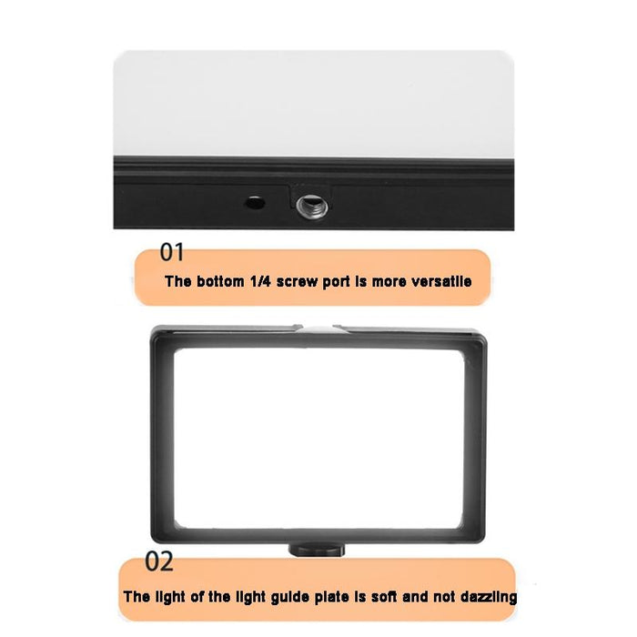 6 Inch 3200-5500K Three-Colour Temperature Photography Flat-Panel Live Fill Light - 0.5M Bracket