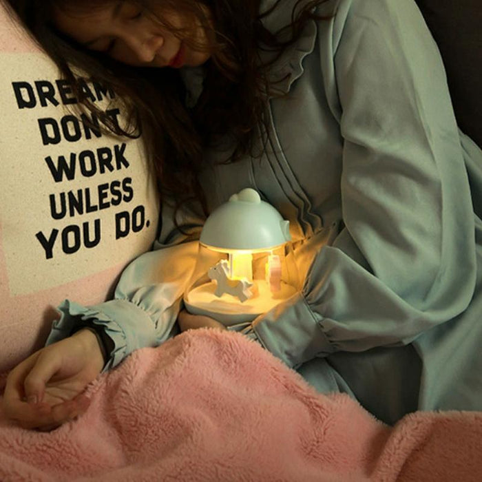 Night Light Sleep Lamp With Carousel Music F10 Atmosphere Table