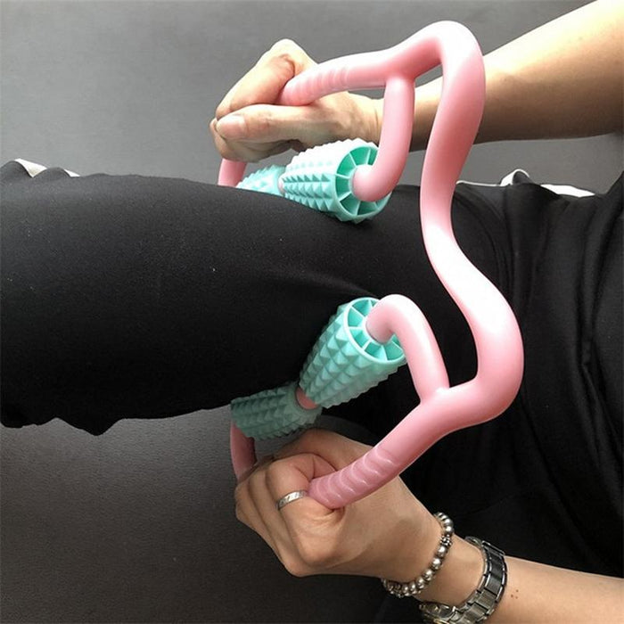 Manual Plastic Steering Wheel Leg Roller Massager Random Colour