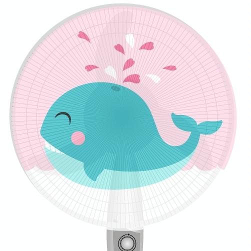 Cartoon Children Safety Electric Fan All-Inclusive Mesh Fan Protection Net Anti-Pinch Hand Cover - Size 16 Inch