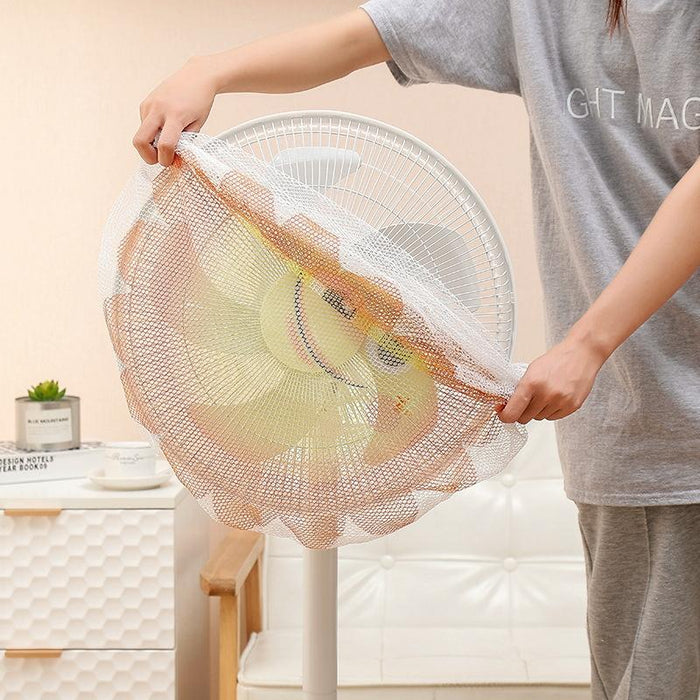 Cartoon Children Safety Electric Fan All-Inclusive Mesh Fan Protection Net Anti-Pinch Hand Cover - Size 16 Inch