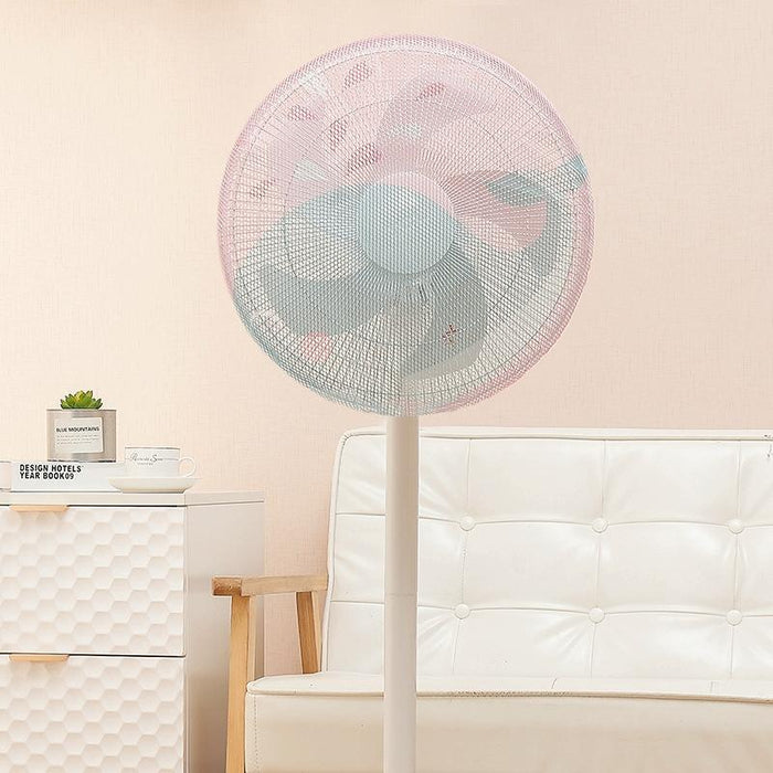 Cartoon Children Safety Electric Fan All-Inclusive Mesh Fan Protection Net Anti-Pinch Hand Cover - Size 16 Inch