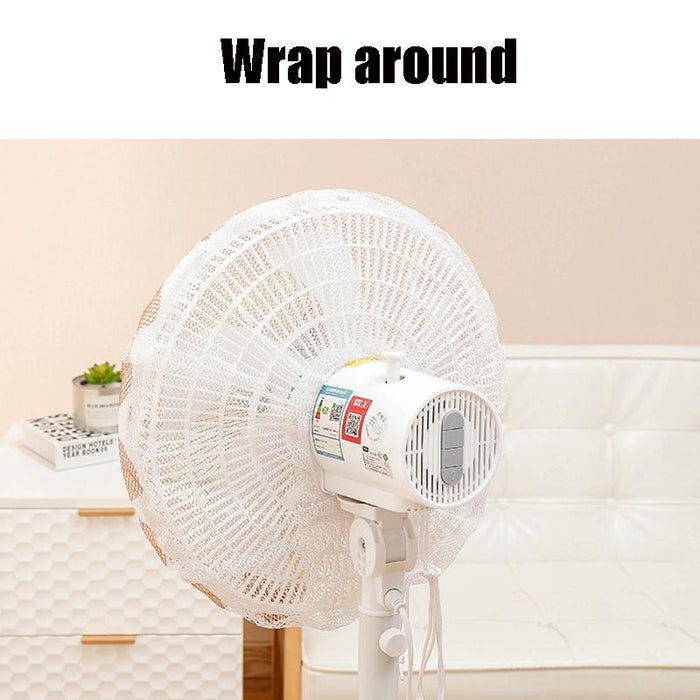 Cartoon Children Safety Electric Fan All-Inclusive Mesh Fan Protection Net Anti-Pinch Hand Cover - Size 16 Inch