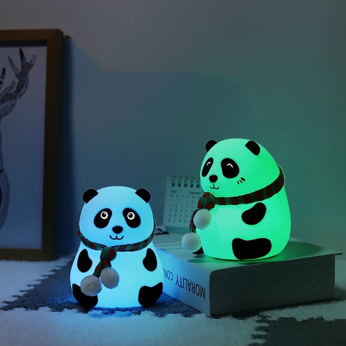 Usb Charging Panda Night Light Touch Control Colourful Silicone Lamp