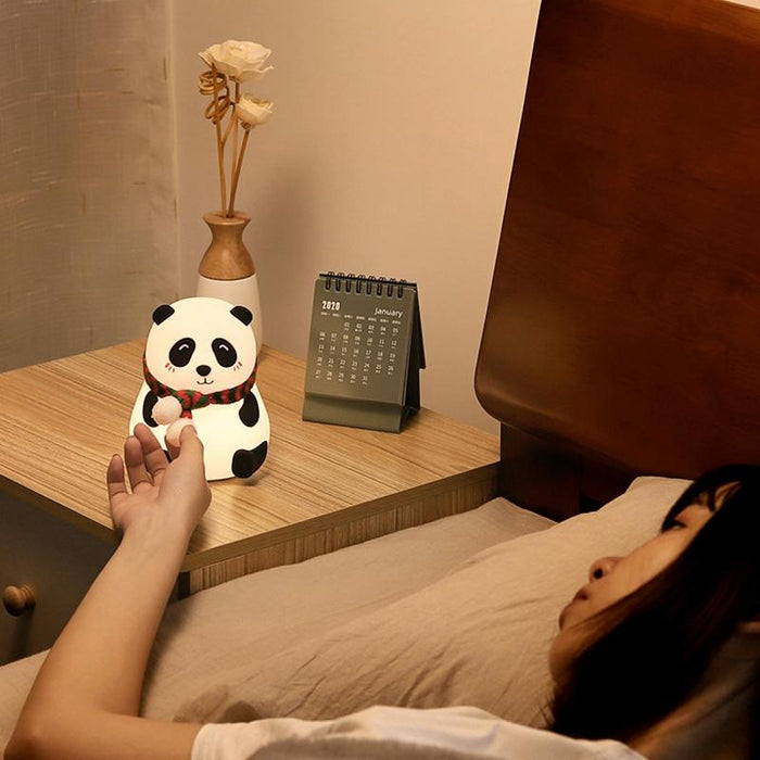 Usb Charging Panda Night Light Touch Control Colourful Silicone Lamp