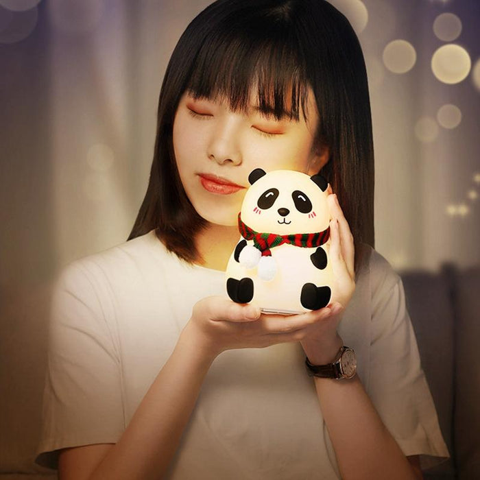 Usb Charging Panda Night Light Touch Control Colourful Silicone Lamp