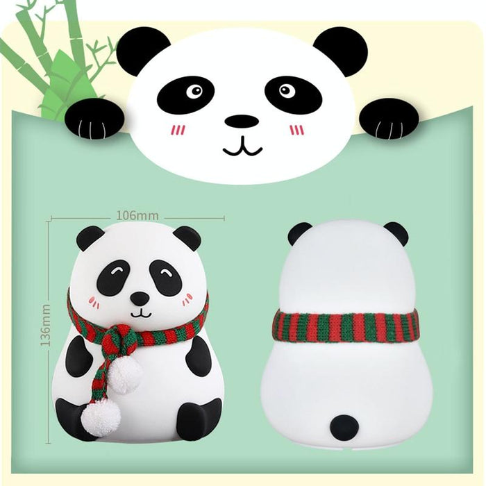 Usb Charging Panda Night Light Touch Control Colourful Silicone Lamp