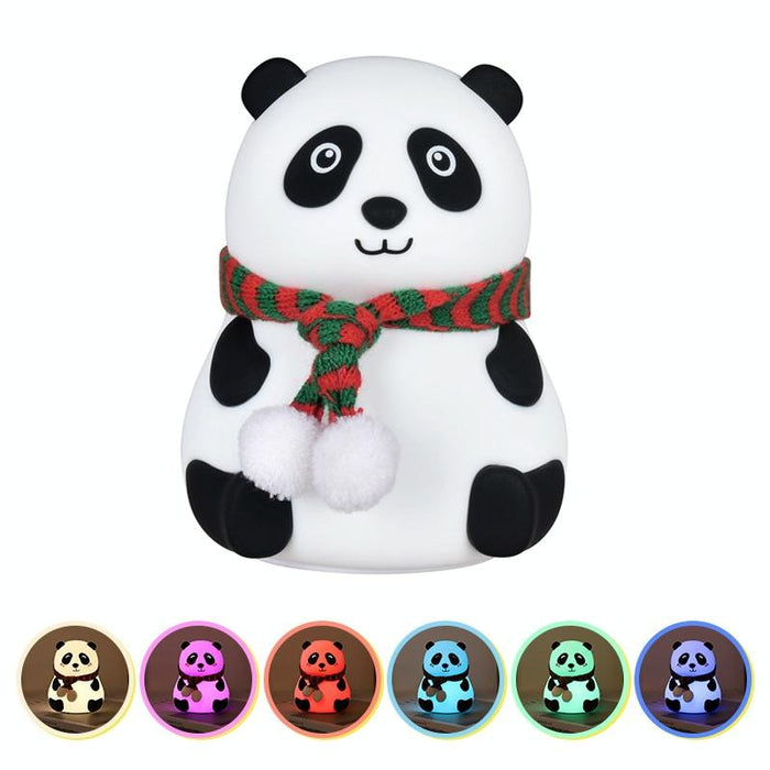 Usb Charging Panda Night Light Touch Control Colourful Silicone Lamp