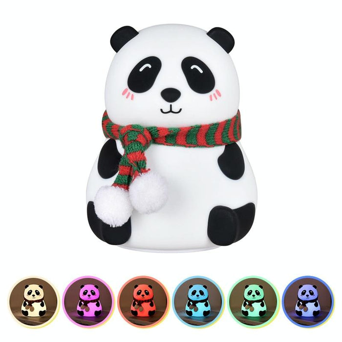 Usb Charging Panda Night Light Touch Control Colourful Silicone Lamp