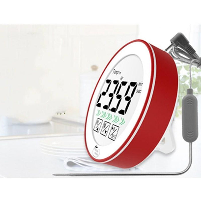 3 In 1 Thermometer: Room Temp Food Probe Countdown