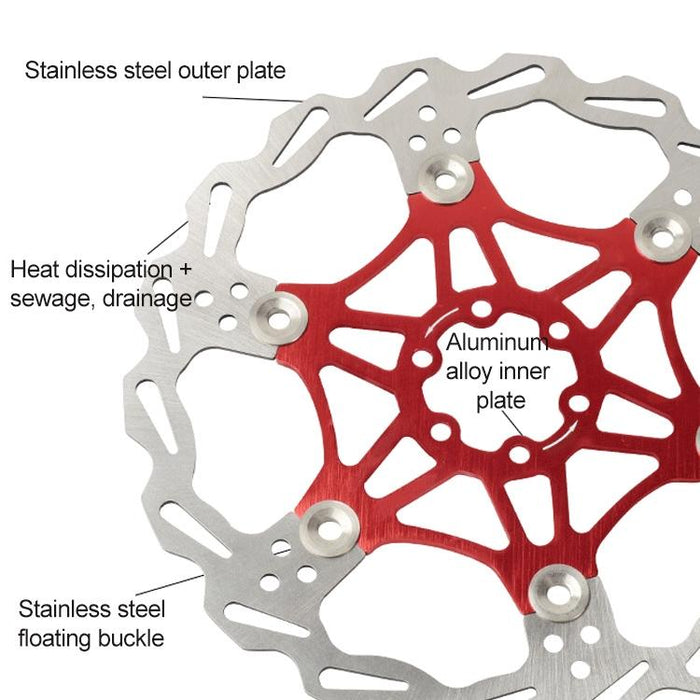 203Mm Red Mountain Bike Brake Disc With Six Nails