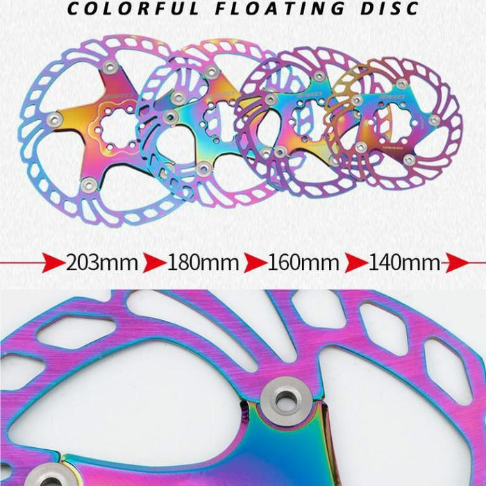 140Mm Colourful Floating Disc Brake For Road & Mountain Bikes