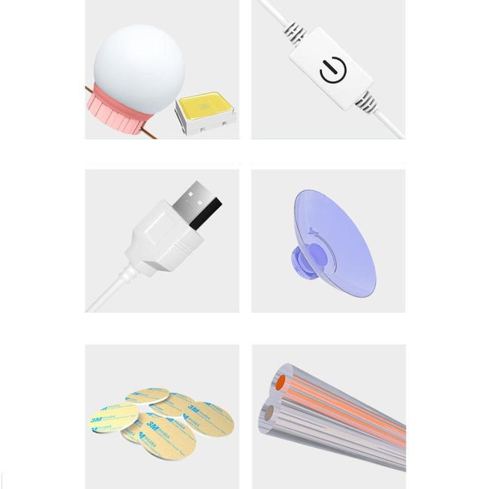 6-Led Dimmable Makeup Mirror Light Usb Touch Control