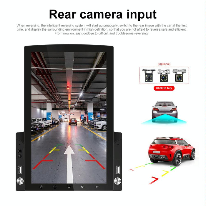 9.7 Inch Vertical Screen Android Car Mp5 Player With Hd 2.5D Glass Navigation And 12-Light Camera