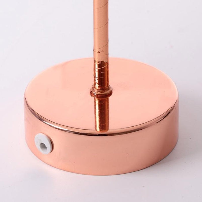 Feather Table Lamp With Led Night Light Wrought Iron & Copper Wire