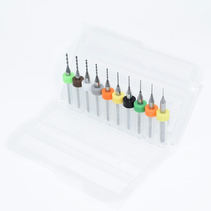 10Pcs Pcb Mini Drill Bits Set 0.3Mm To 1.2Mm Tungsten Carbide For Cnc Machines