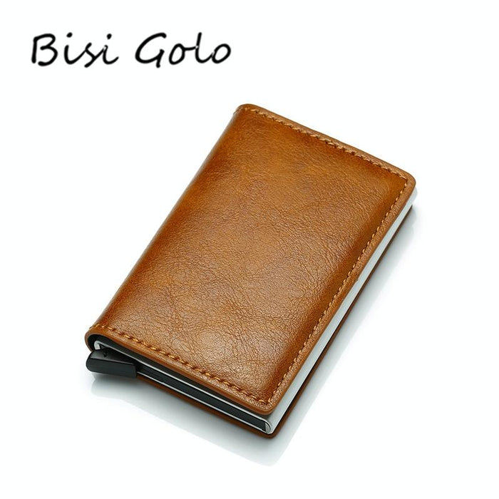 Anti Magnetic Rfid Leather Metal Wallet Universal Fit Black