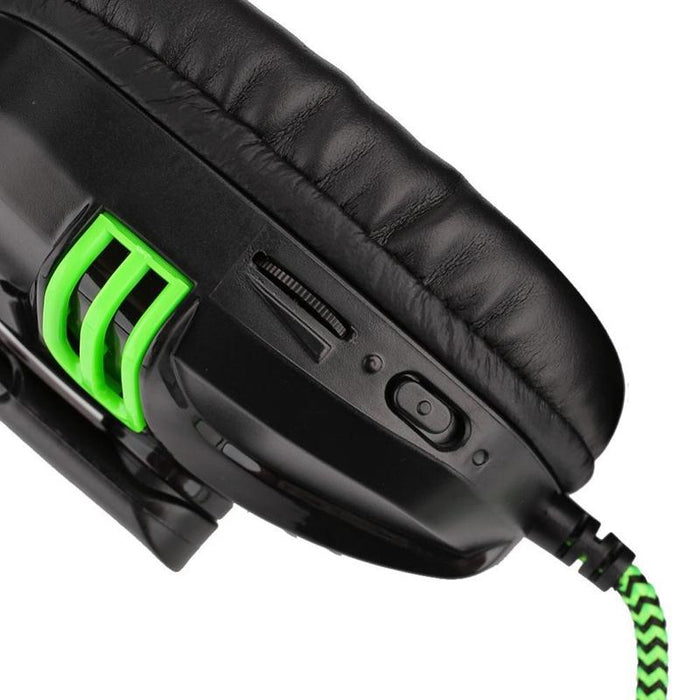 Gaming Headset With Mic For Pc 3.5Mm Wired Stereo Black