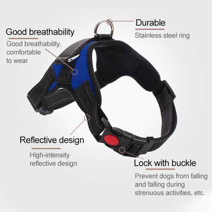 Adjustable Chest Strap For Dogs Size M Black