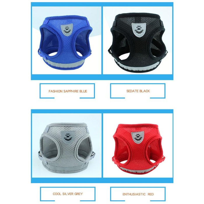 Xl Reflective Mesh Dog Vest With Adjustable Leash