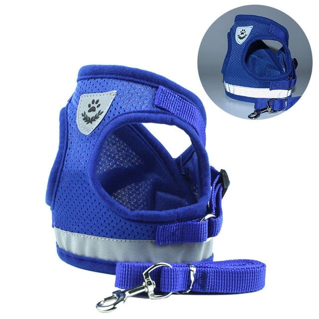 Xl Reflective Mesh Dog Vest With Adjustable Leash