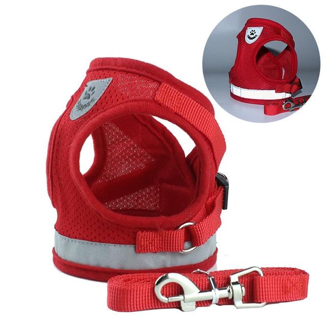 Xl Reflective Mesh Dog Vest With Adjustable Leash