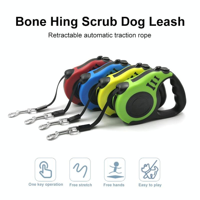 Flexible Retractable Dog Leash For Small To Medium Pets 3M