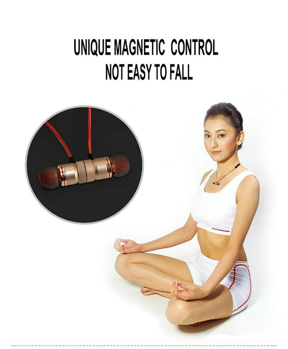 Moreblue S07 Wireless Bluetooth Metal Magnetic Stereo Bass Earphones Cordless Sport Earbuds With Microphone