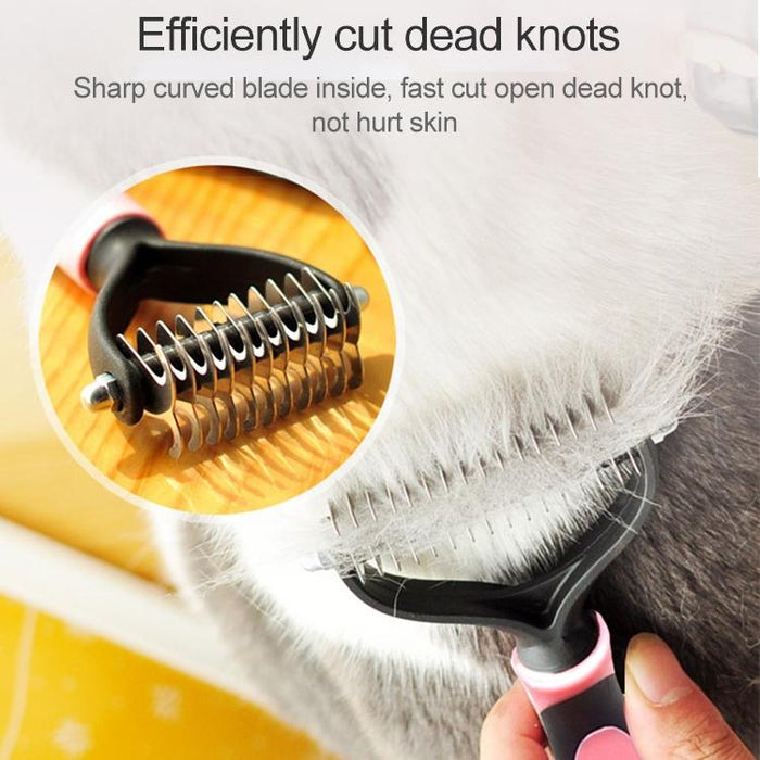 Pet Grooming Brush For Fur Shedding Blue