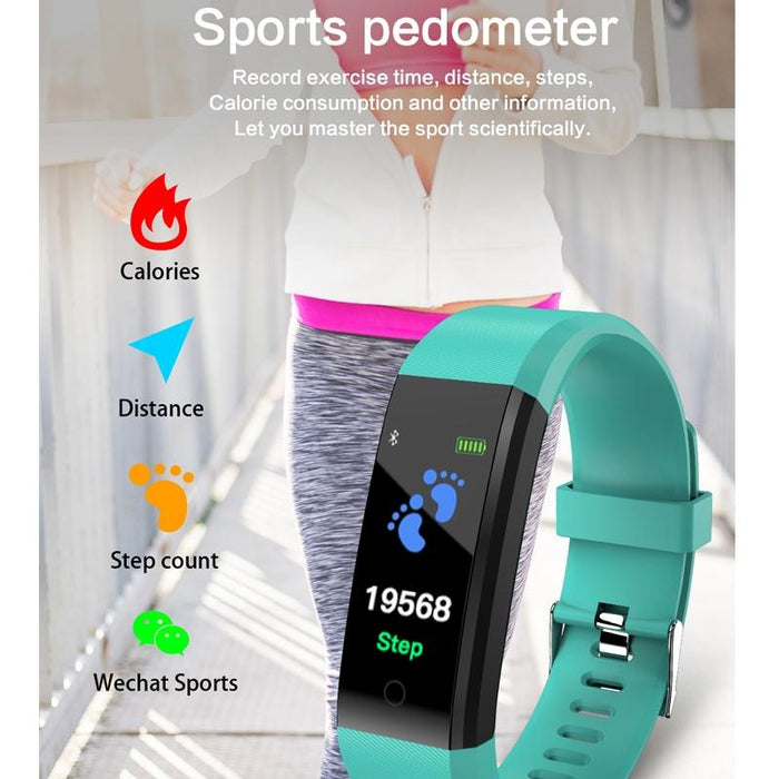 Smart Fitness Tracker Heart Rate Blood Pressure