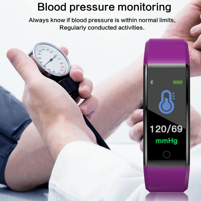 Smart Fitness Tracker Heart Rate Blood Pressure