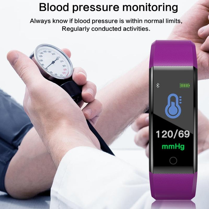 Smart Fitness Tracker Heart Rate Blood Pressure