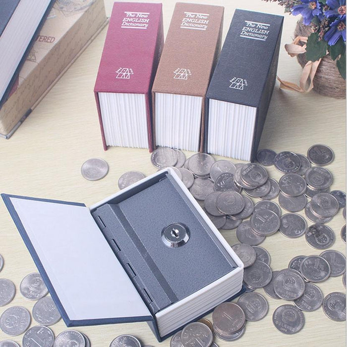 Mini Book Safe Box For Cash Coins And Jewelry Secret Security Lock