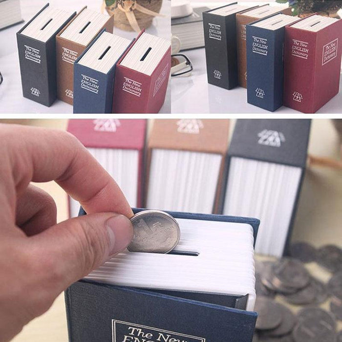 Mini Book Safe Box For Cash Coins And Jewelry Secret Security Lock