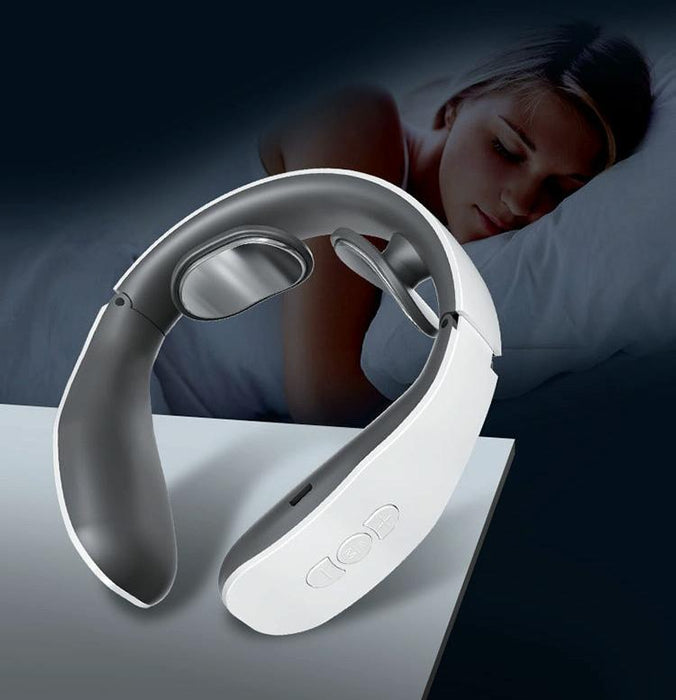 Remote Heating Neck Massager With Electromagnetic Pulse And Heat
