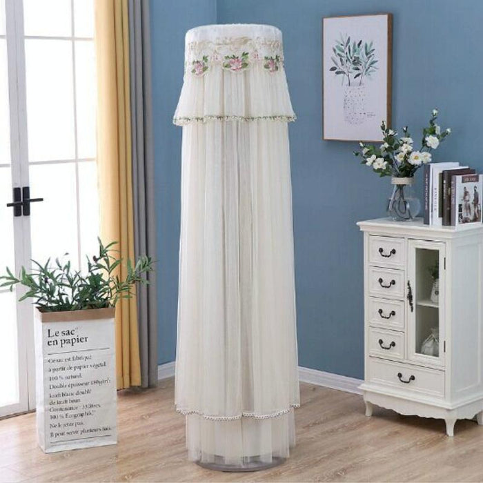 Lace Vertical Round Column Air Conditioner Dust Cover - Size 175Cm