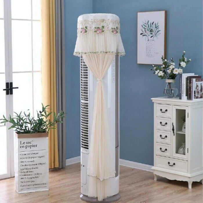 Lace Vertical Round Column Air Conditioner Dust Cover - Size 175Cm