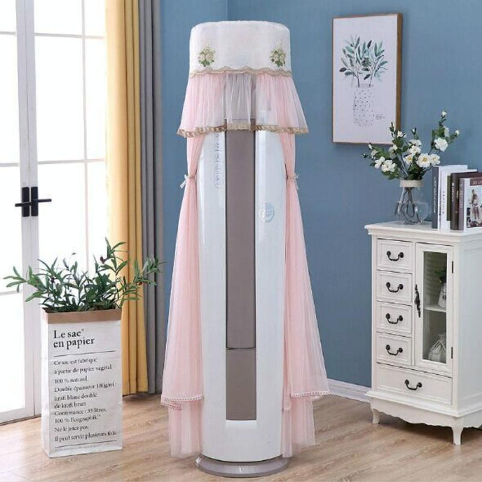 Lace Vertical Round Column Air Conditioner Dust Cover - Size 175Cm