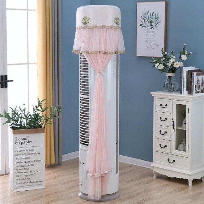Lace Vertical Round Column Air Conditioner Dust Cover - Size 175Cm