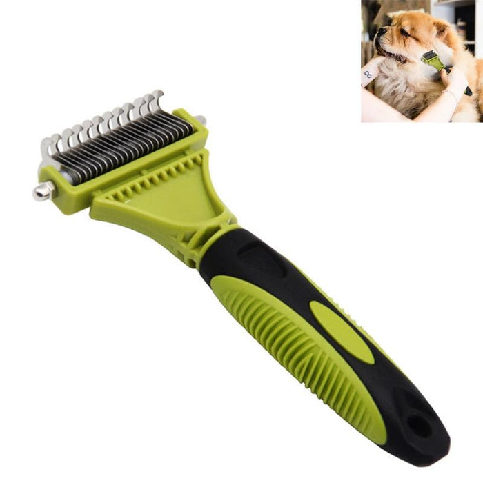Double Sided Pet Grooming Comb For Cats And Dogs Green