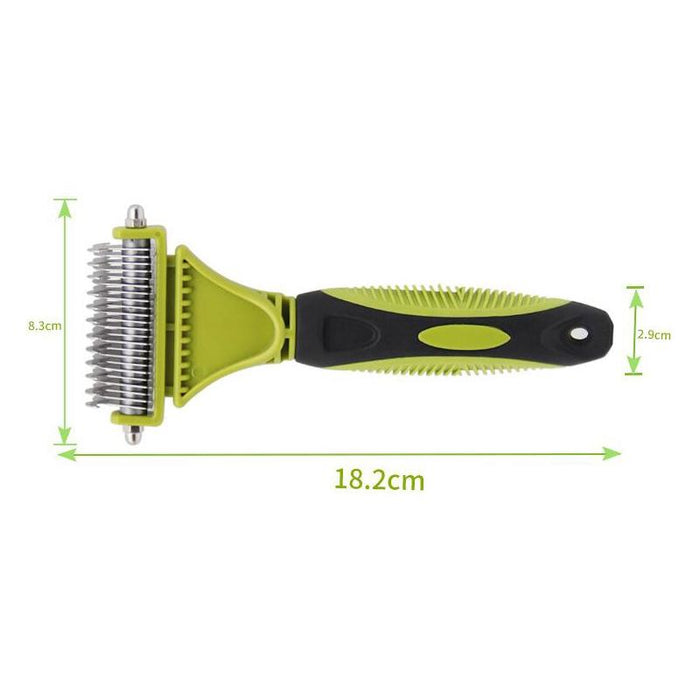 Double Sided Pet Grooming Comb For Cats And Dogs Green