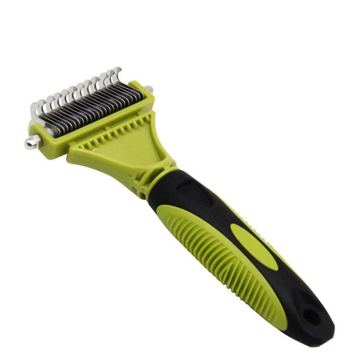 Double Sided Pet Grooming Comb For Cats And Dogs Green