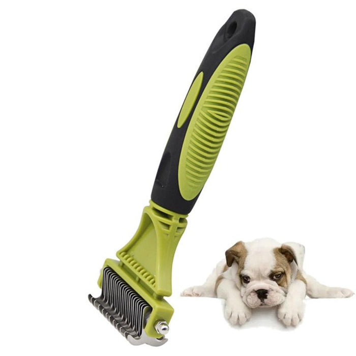 Double Sided Pet Grooming Comb For Cats And Dogs Green