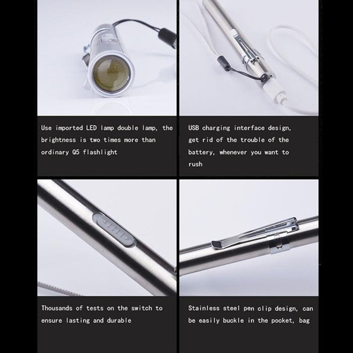 Usb Rechargeable Mini Led Flashlight Powerful & Portable