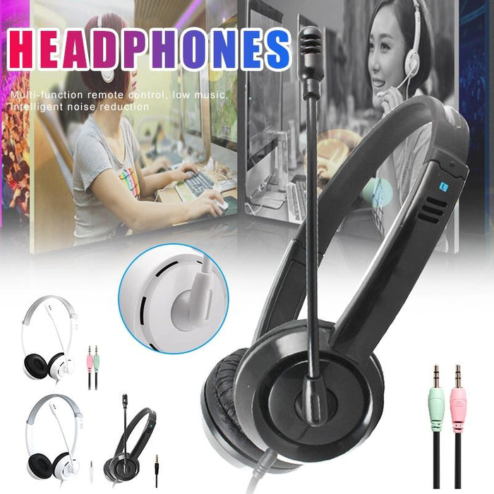 Head-Mounted Children'S Learning Headset With Mic 1.8M Cable Single Hole 4 Levels