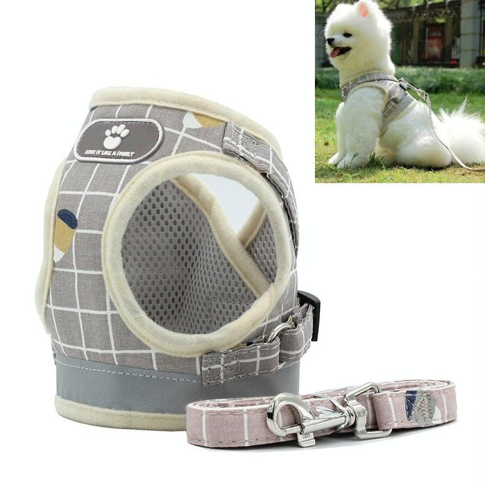 Xs Reflective & Breathable Pet Vest With Traction Rope